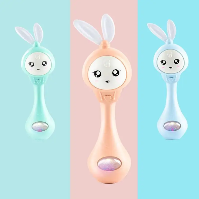 

Детский музыкальный Прорезыватель для зубов, многофункциональные погремушки, игрушки-кролики, ручные колокольчики для новорожденных, Ранние развивающие игрушки 0-12 м