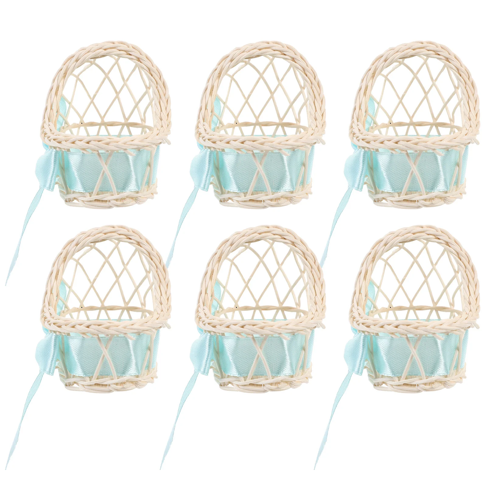 

Rattan Cradle Mini House Decor Small Model Toy Supply Hand Woven Basket Miniature Flower