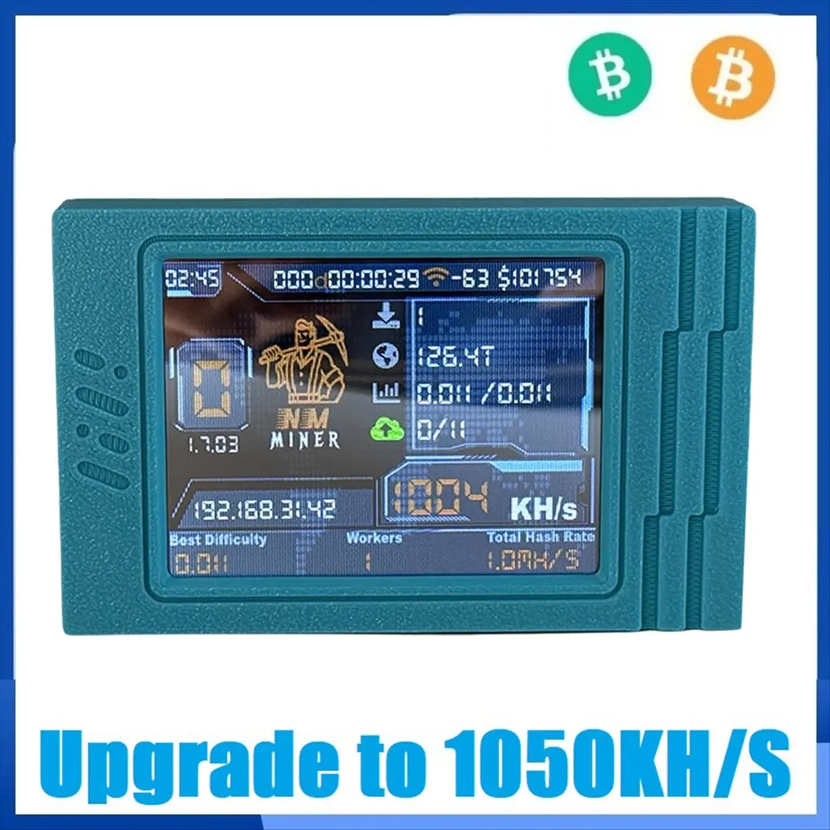 Фото *ESTR NerdMiner V2 MAX BTC Solo Miner 1050KH/S Crypto Miner 2,8-дюймовый майнер с интеллектуальным дисплеем Nerdminer Win 3,125 BTC №2