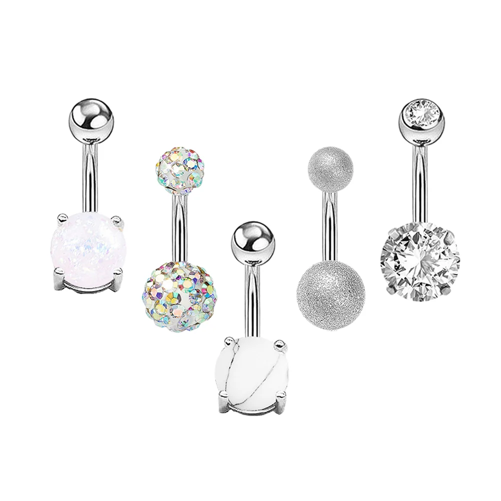 

5 Pcs Jewery Jewelry Supplies Metallic Ornaments Jewelry Belly Ring Trinket Stud Navel Ring Barbell Earrings