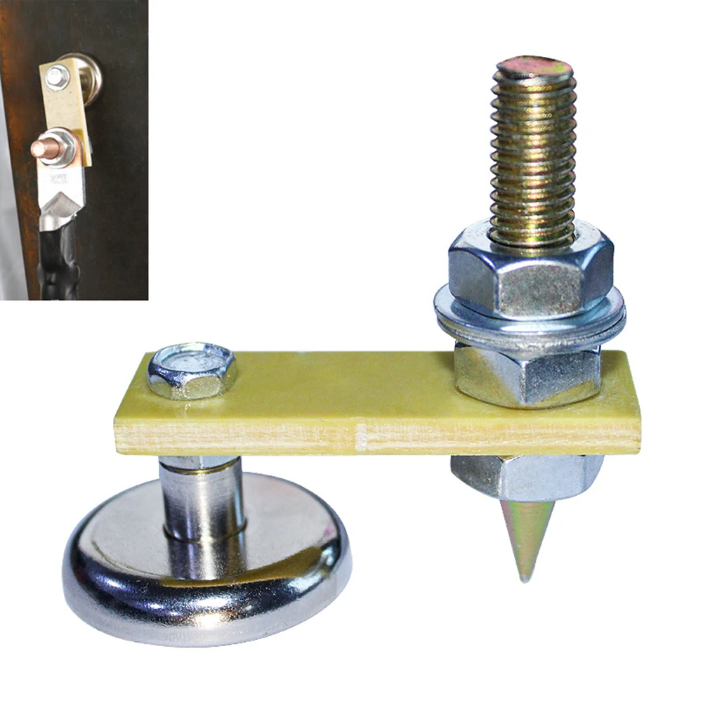 

Welding Magnet Head Magnetic Support Clamp Holder Fixture Strong Welder Sheet Metal Repair Machine Ground Wire Clamp Copper