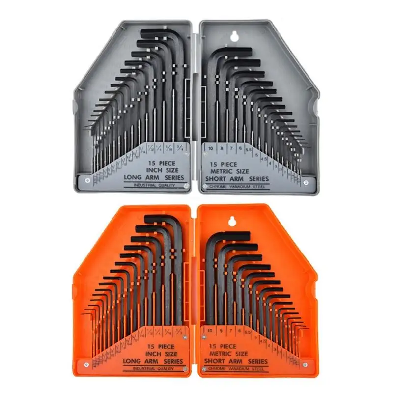 

30x Hex for KEY Allen Wrench Set | SAE 0.028-3/8 inch | 0.7-10 mm | In Storage f Dropship