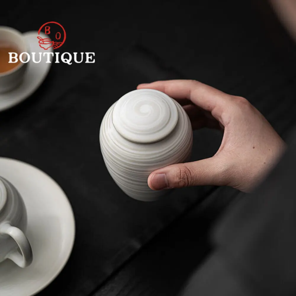 200 мл Ретро снежно-белая керамическая коробка для чая органайзер Мини