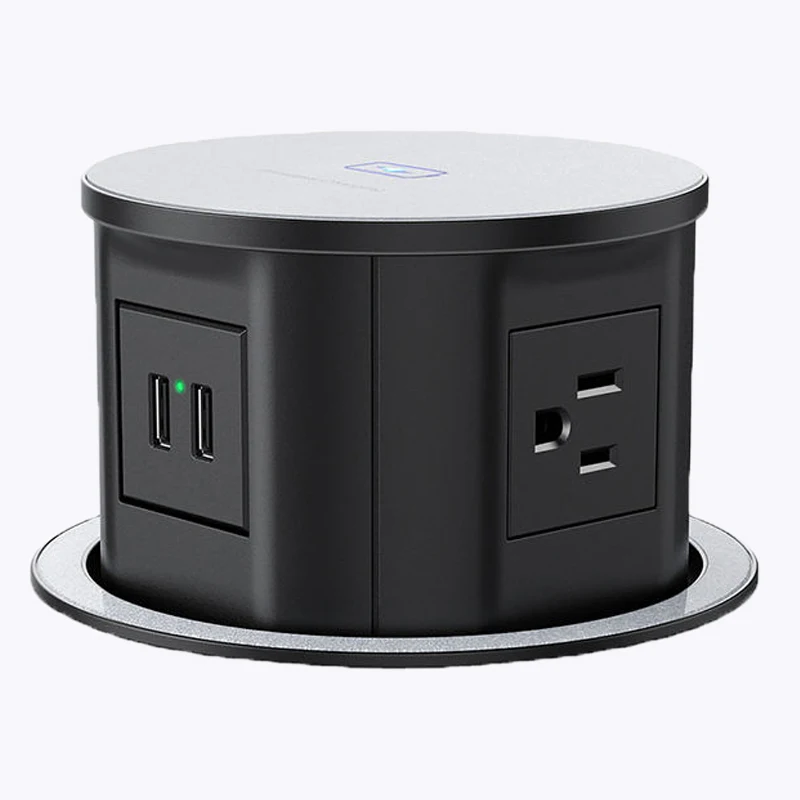 

custom pop up outlet tower kitchen socket table pop-up power socket with wireless charger desktop pop up sockets