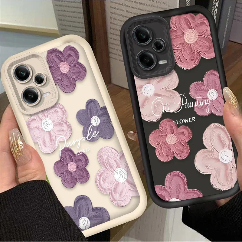 Модный чехол NIS с рисунком маслом и цветком для Xiaomi Redmi Note 13 12 11 Pro Plus 4G 5G 12S 11S 10S 10 9 9S