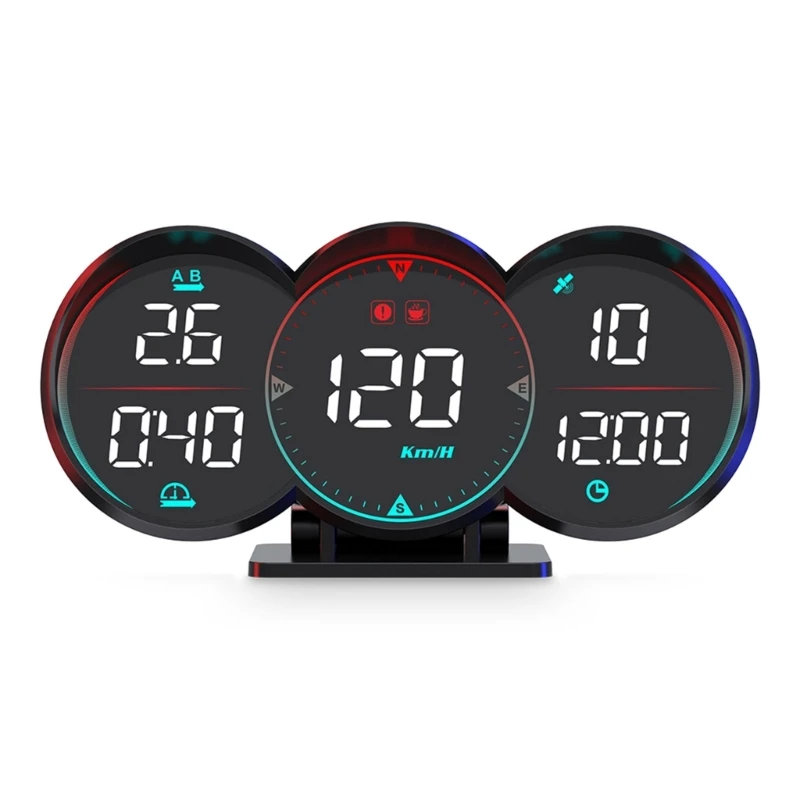 

68UF HUD Head-Up Digital Display Universal Alarm Reminder Meter Speedometer Electronics Speed Clock Car Water Oil Temp Alarm