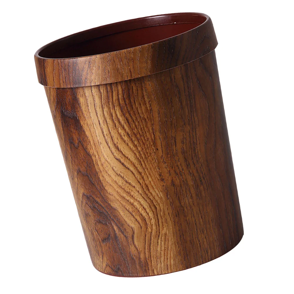 

Trash Can Kitchen Bin Waste Garbage Basket Wastebasket Cans Wooden Bathroom Wood Container Small Bedroom Storagehome Square