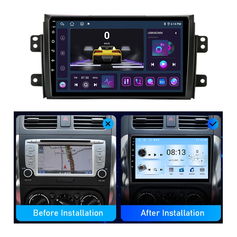 Автомобильный Мультимедийный Видеоплеер С ОС Android Для Suzuki SX4 2006-2014 GPS-навигация