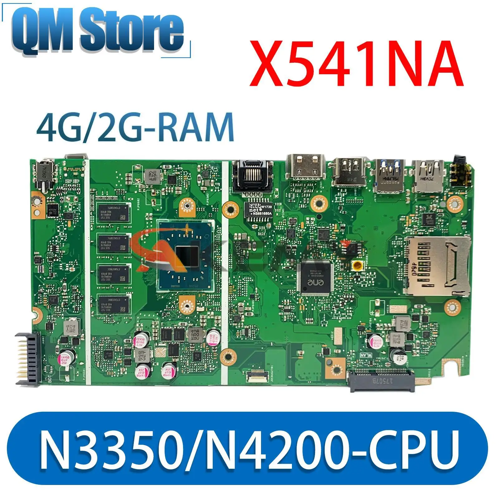 Материнская плата X541N для ноутбука ASUS X541NA A541NA F541NA R541NA D541NA X541, материнская плата N3350/N4200 4G/2G-RAM