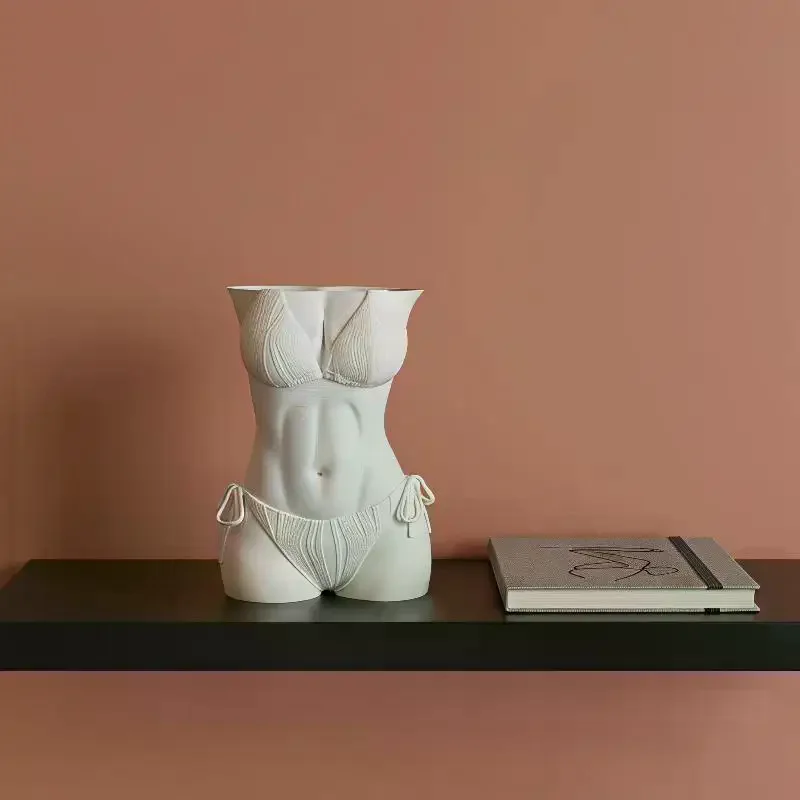 Фото Подставка для ручек в виде бикини-торса, напечатанная на 3D-принтере, с забавной текстурой, женский торс, подставка для карандашей, стильный декор для офисного стола, органайзер для кистей, подарок для мужчин. №2