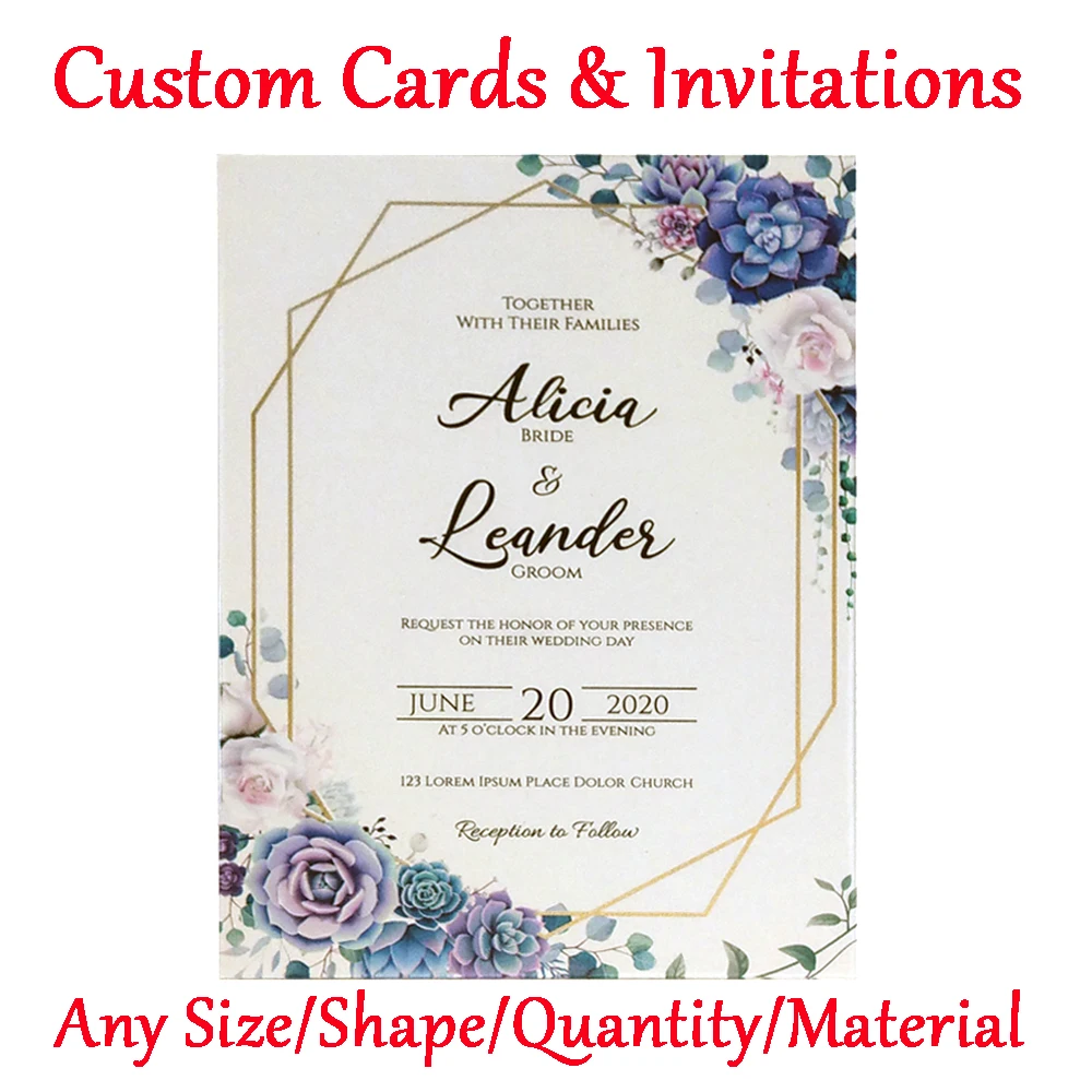 

100pcs Custom Thak you Cards Wedding Invitation Seat Marker Place Name Tabel Menu Tag Label Luxury Festival Greeting Card