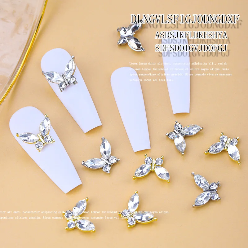 

10 шт./партия, украшения для ногтей в виде бабочки