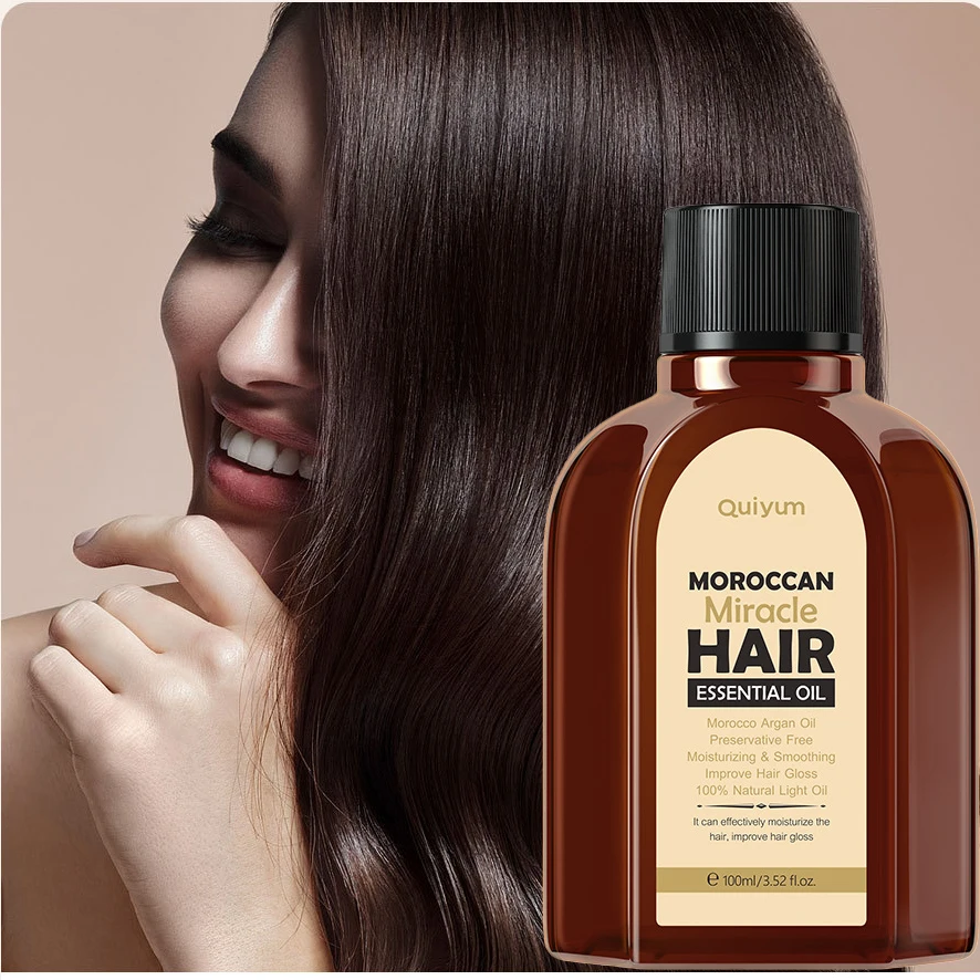 Moroccan Pure Argan Hair Essential Oil For Dry Hair Types Multi-functional Hair Care Products For Woman