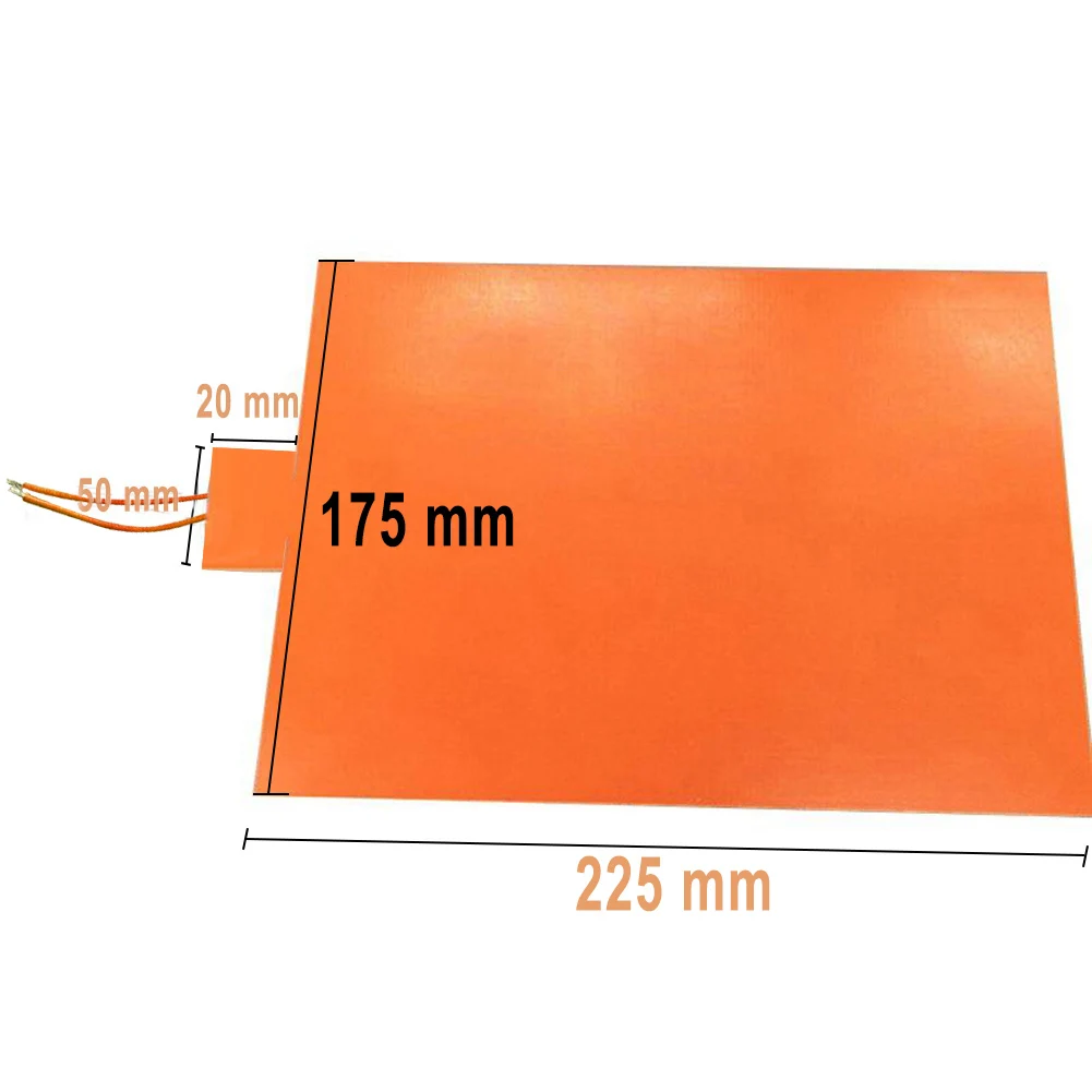 

175*225MM 12V 100W Silicone Heating Pad Bed Heating Pad Waterproof For Battery Box Insulation Heating 1.4Ω 1.5MM Thickness