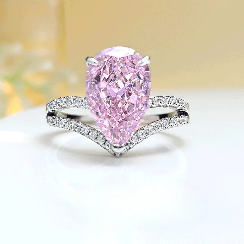 Кольцо с розовым цветком вишни 5 карат