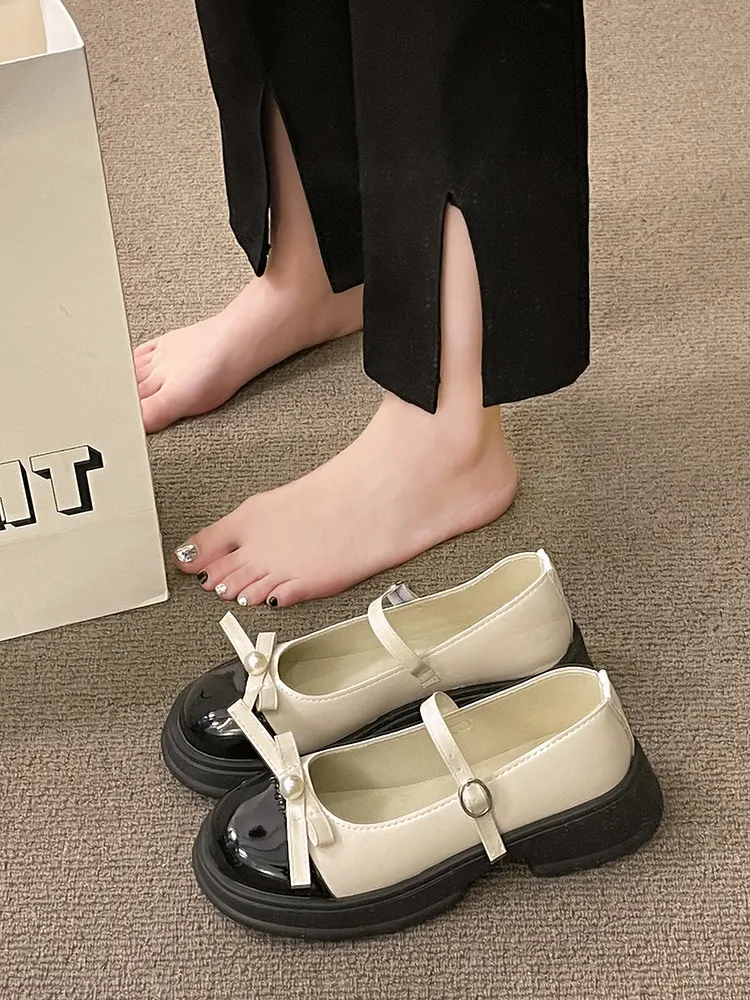 

Женские шлепанцы на среднем каблуке с бантиком-бабочкой, летняя обувь на плоской подошве, римские Туфли Мэри Джейн из искусственной кожи с круглым носком, 2023