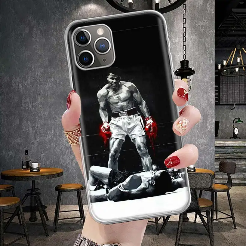 Фото Мягкий чехол для телефона с изображением Майка Тайсона для iPhone 11, 17 Air, 17E, 16E, 16 Pro Max, 15+, 14 Plus, 13, 12, Apple 7, SE, 8, Fundas Coque 11, 17 №2