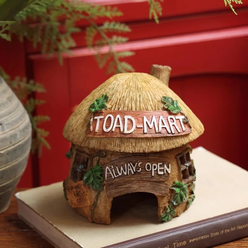 Сказочное украшение из смолы в виде грибов травы дома сада балкона ручная