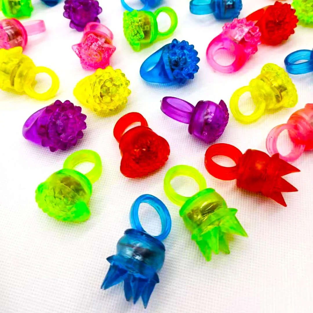 

12pcs LED Light Up Jelly Rings Bulk - Flashing Rings Party Favors for Kids & Adults - Assorted Styles