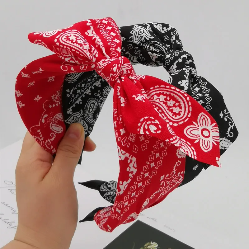 Повязка на голову женская в этническом стиле тканевый обруч с перехлёстом