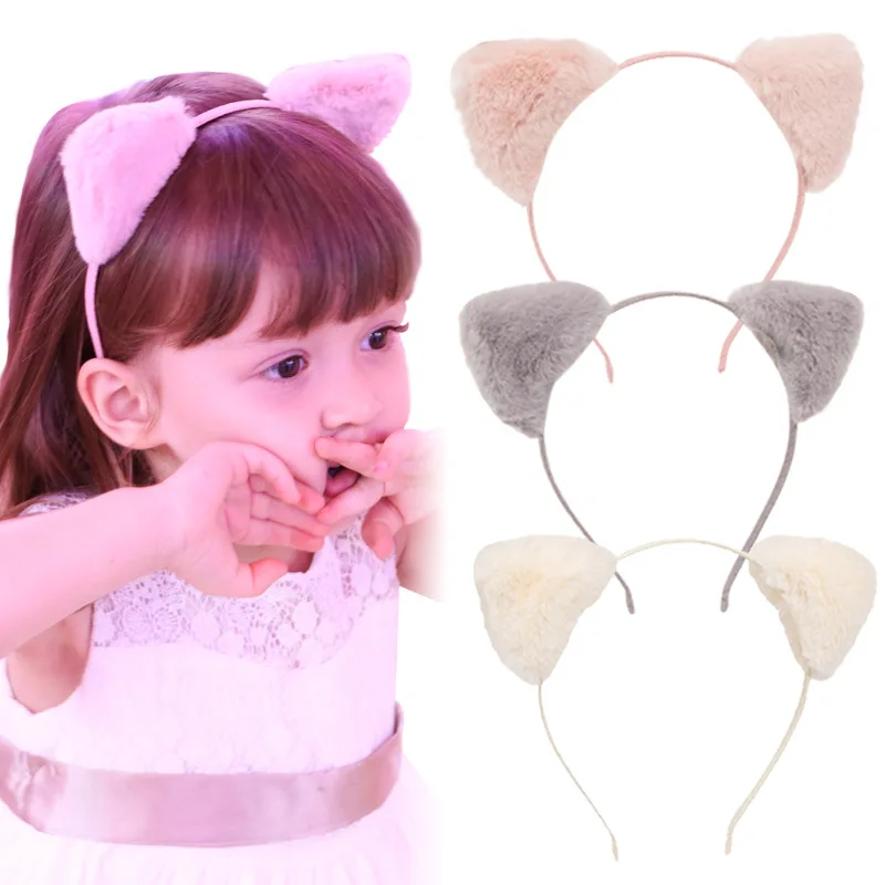 

New Rabbit Ball Hairband for Girls Cute Children's Hair Accessories for Kids New Plush Cat Ear Headbands