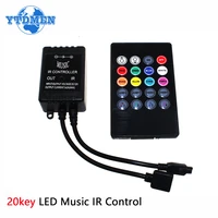 12v usb rgb led remote controller 20key ir control led music sound activated dimmer for ws2811 5050 2835 lights strip controller