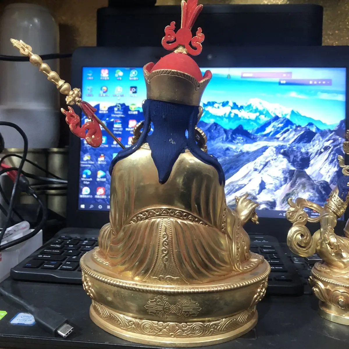 Статуэтка Гуру Ринпоче Будды из чистой меди 7 дюймов тибетская буддийская Seiko