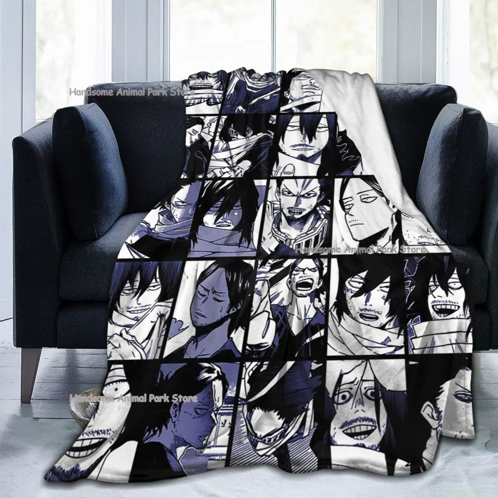 

My Hero Academia Collage Anime Aizawa Shota Throw Blanket Lightweight Warm Throws for Bed Sofa 3D Printed Soft Fleece Blankets