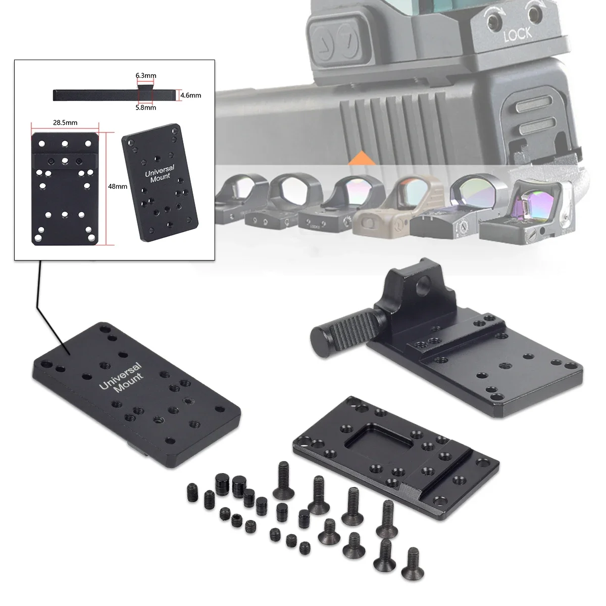 Крепление для прицела Glock 17 19 тактический оптический прицел с красной точкой