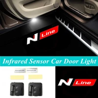 2pcs wireless infrared car door led red n line welcome laser projector shadow light for veloster sonata tucson n elantra i20 i30