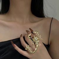 new hip hop fashion gold metal scorpion chain ring for women men punk party jewelry gift