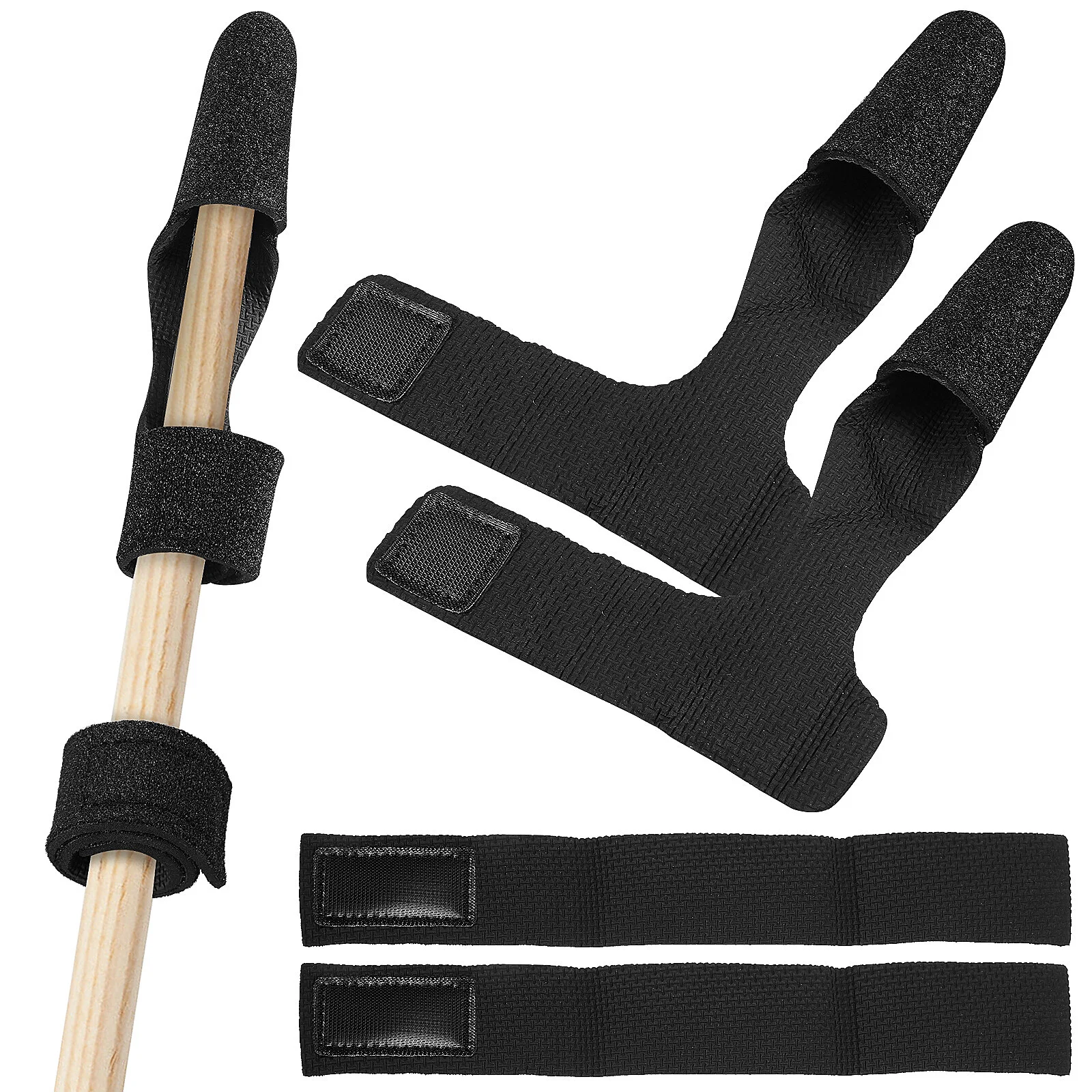 

2 Pcs Hook Fishing Rod Tip Cover End Cap Sleeve Fastening Belt Pole Fastener Strap Neoprene Baitcasting