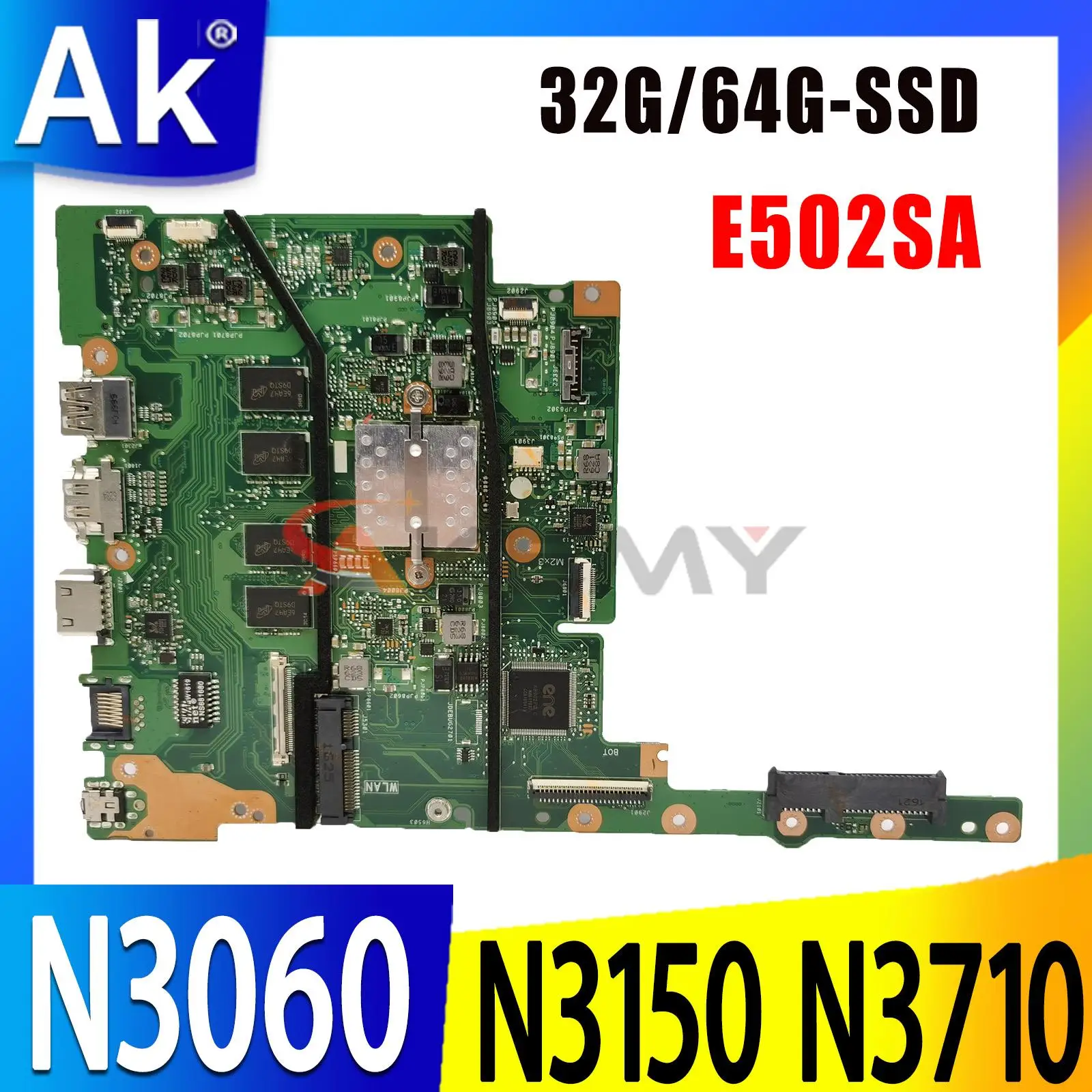 

Ноутбук Материнская плата ASUS E402SA E402S E502SA E502S X502SA F502SA, материнская плата для ноутбука N3050/N3060 N3150/N3160 2G/4G с SSD