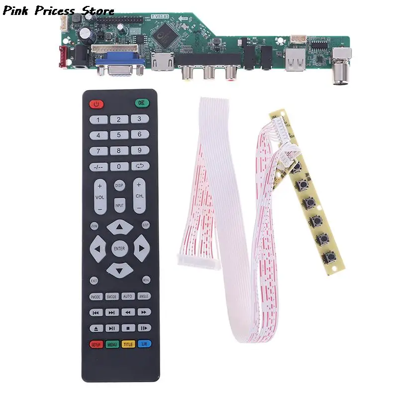 

Универсальная плата драйвера контроллера ЖК-телевизора T.V53.03, V53, Аналоговое ТВ/AV/PC/HDMI-совместимая материнская плата USB