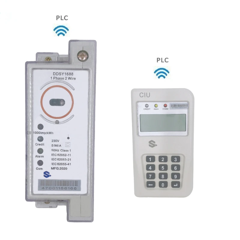 Prepaid Split Keypad Din Rail Single Phase Digital Energy Meter With PLC Communication Module and User Interface Unit/UIU
Prepaid Split Keypad Din Rail Single Phase Digital Energy Meter With PLC Communication Module and User Interface Unit/UIU