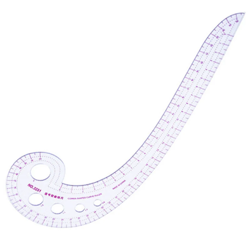 

Multifunctional Sewing Tools Soft Plastic Comma Shaped Curve Ruler Styling Design Ruler French Curve Quilting Patchwork Ruler