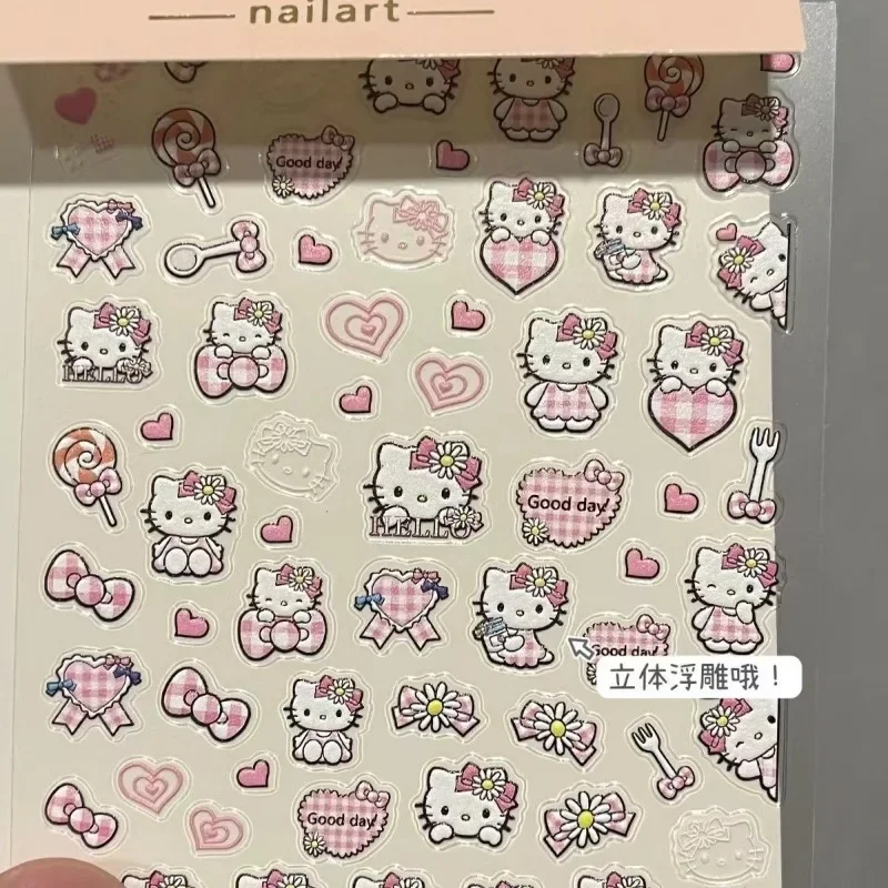 MINISO Hello Kitty розовые наклейки для ногтей