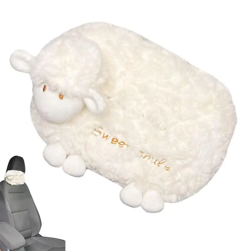 

Car Tissue Box Auto Cartoon Sheep Design Napkin Container Durable Plush Creative Animal Design Car Tissue Paper Case For Sedans