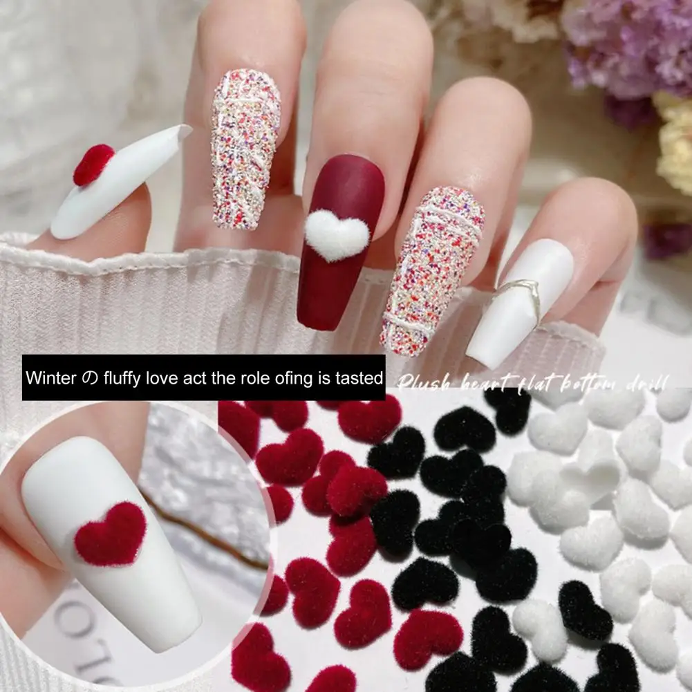 

20 шт., декоративные пушистые трехмерные маникюрные украшения для ногтей