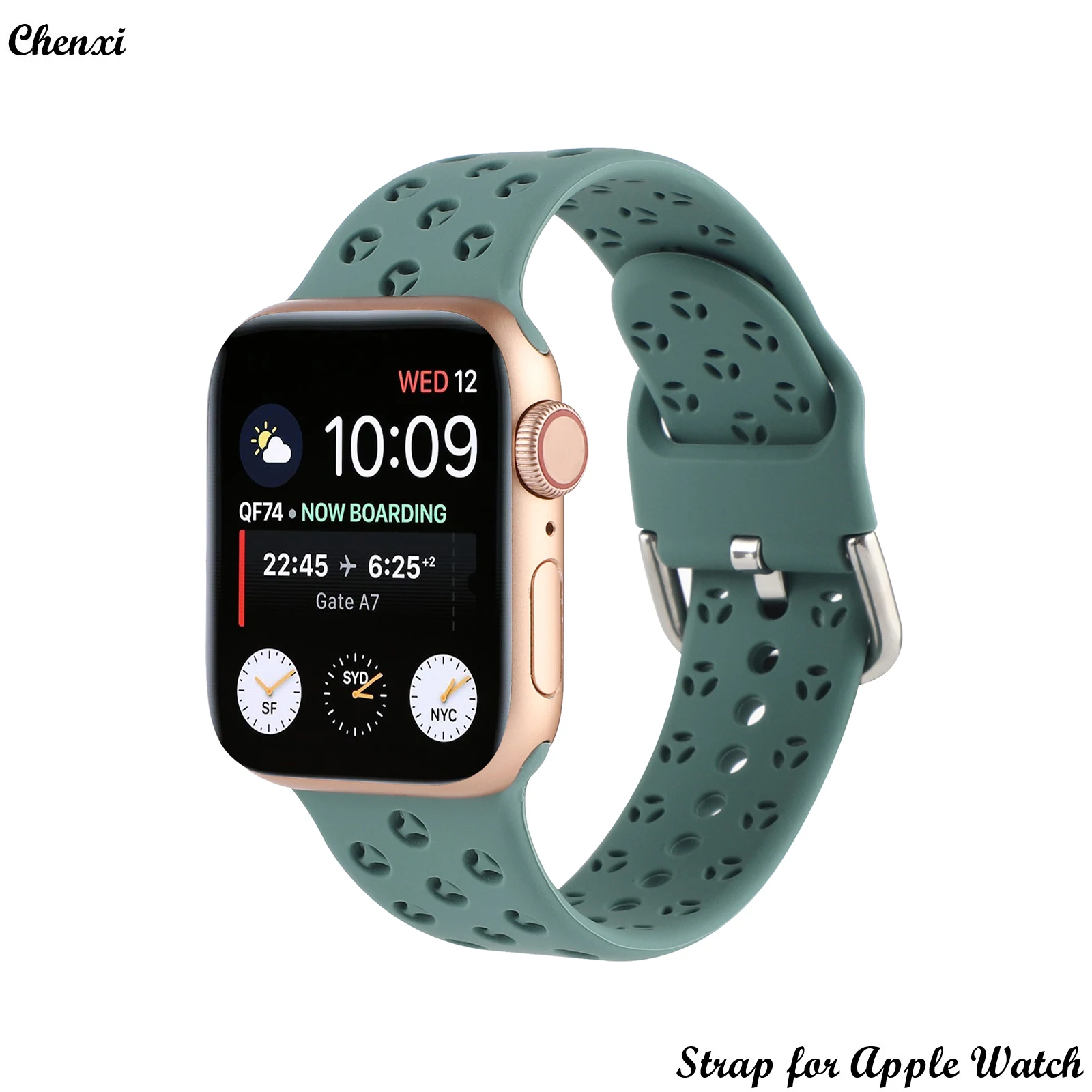 

Silincone Strap for apple watch band herringbone hollowed bracelet chain for Iwatch87654321SE Ultra fashion women wrist men band