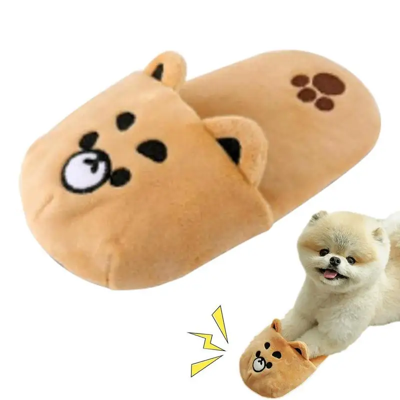 

Shoe Dog Toy Pet Plush Toy Bite Resistant Interactive Pet Dog Teeth Cleaning Chew Toy With Sound For Small Medium Dogs Accessory