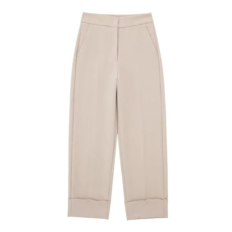 

Зимние женские брюки 2023 Новые повседневные модные классические прямые свободные брюки с высокой талией