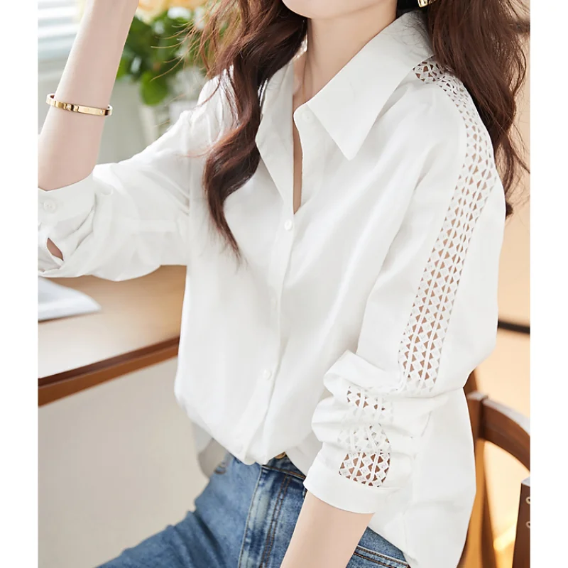 

Blusas 2023 Spring Long-sleeve Fashion Women Tops Commuter Versatile Ladies Shirt Clothing Design Femme Clothes Elegant 27079