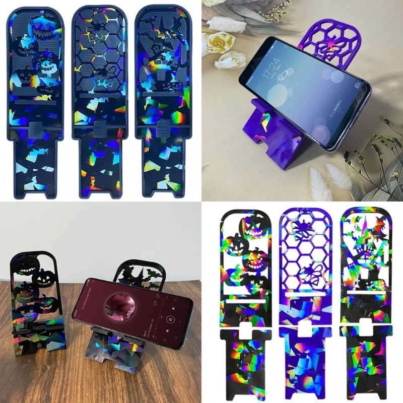 

Голографическая силиконовая форма в виде тыквы, держатель для телефона с легкой тенью, эпоксидная форма, сделай сам, форма для