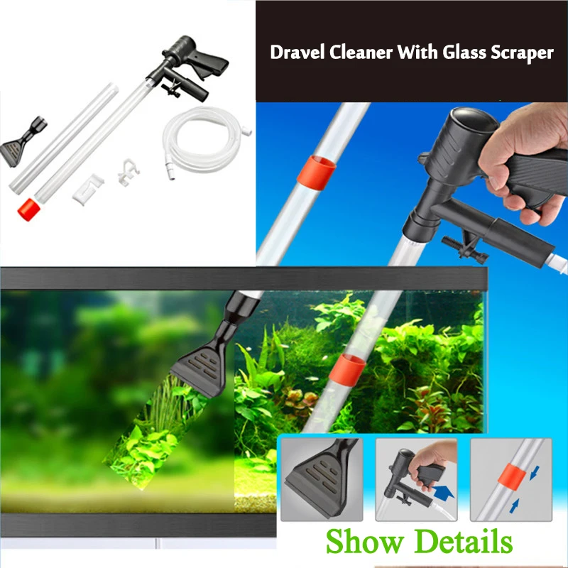

Manual Aquarium Gravel Cleaning Straw Fish Tank Water Changer Aquarium Clean Pipette Dropper Waste Remove Cleaner Siphon