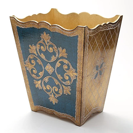 Голубая Золотая корзина для хранения