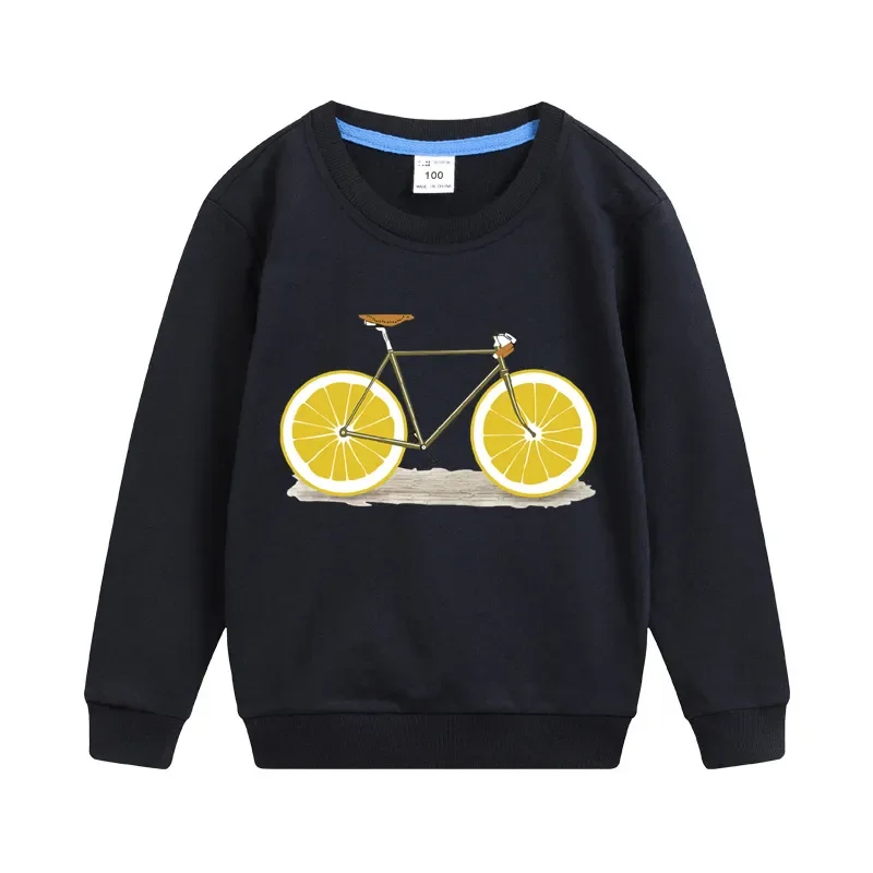 

Aimi Lakana Long Sleeve Shirts Kids Fruit Bicycle T-Shirt Boy Girls Cotton Tops Funny Bike Clothes Spring Autumn Tees 3T-14T