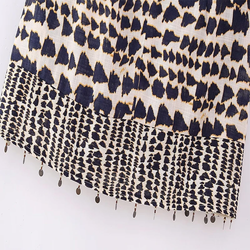 Женское модное короткое платье с принтом и бисером Koekop винтажные повседневные