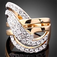 mdnen women luxury alloy finger band inlaid ring jewelry gift
