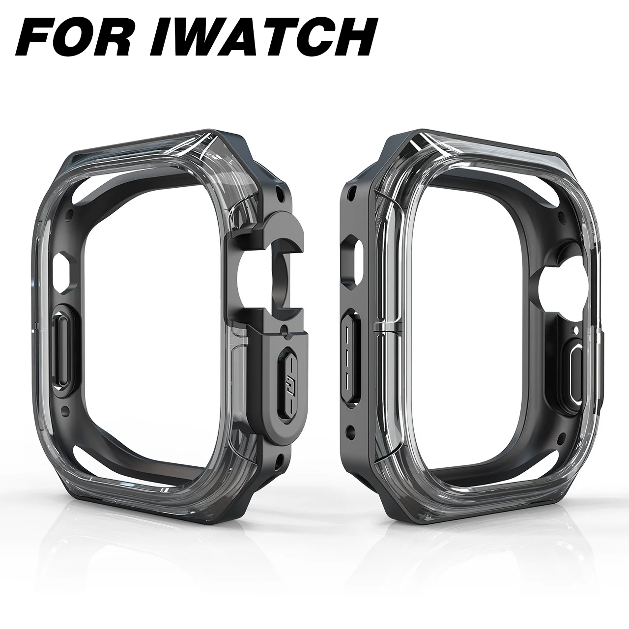 

Transparent Case for Apple Watch Series Ultra 8 7 6 5 4 SE Protector Bumper for Iwatch 49mm 45mm 44mm 40mm 41mm DIY Accessories